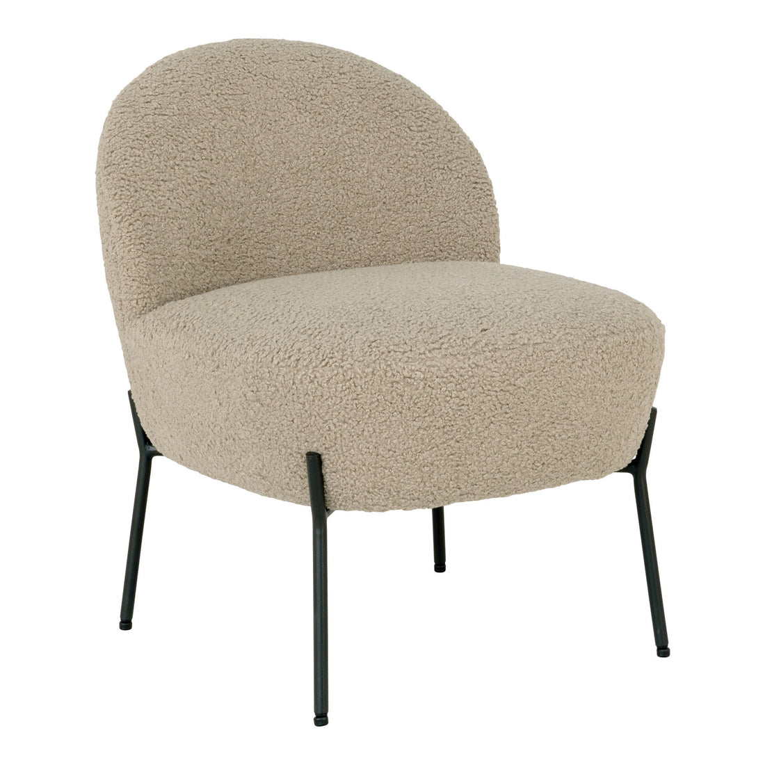 Merida -Sessel - Sessel in grau -Brown -künstlichen Lämmern mit schwarzen Beinen - 1 - PCs