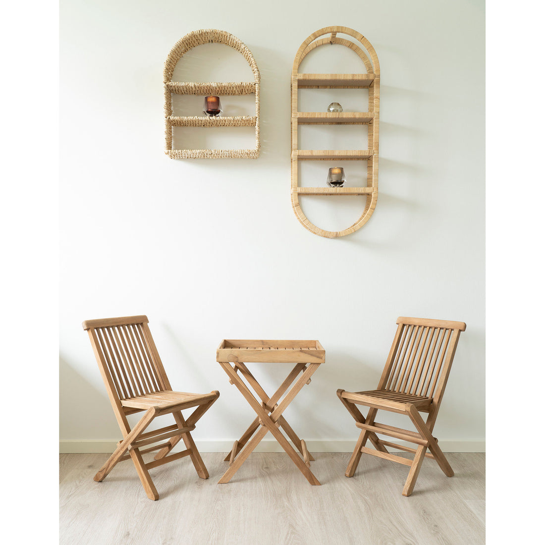 Liegeschelf - Ovales Regal in Rattan 33x13x78 cm - 1 - PCs