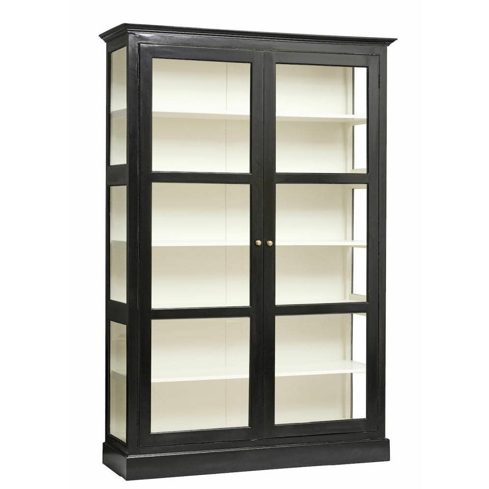 Nordal CLASSIC vitrineskab i træ - 212x142 - sort/hvid - Nordal - DesignGaragen.dk