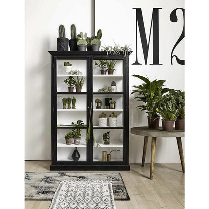 Nordal CLASSIC vitrineskab i træ - 212x142 - sort/hvid - Nordal - DesignGaragen.dk