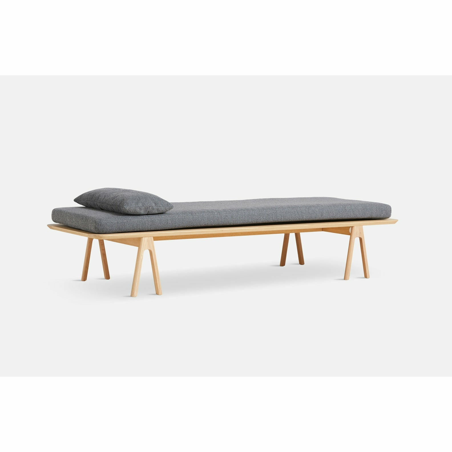 Woud - Level Daybed - Grey Bouclé/Oak 190x76,50 x 41 cm