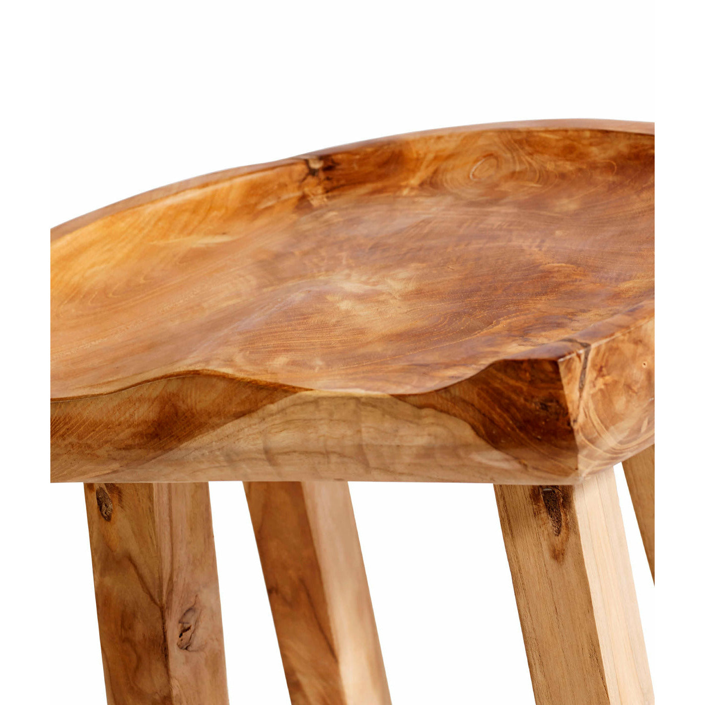 Barstol Oval - Natur - Teakrod - B: 42 H: 80 D: 37 cm - Muubs - DesignGaragen.dk