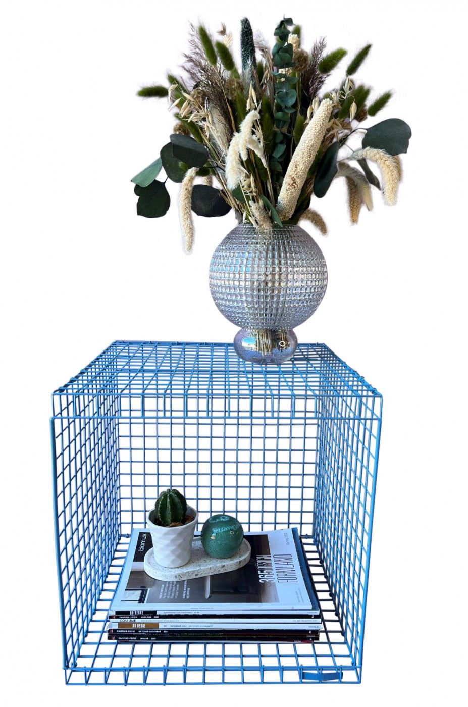 Kalager Design Draht Kubik, Pastellblau