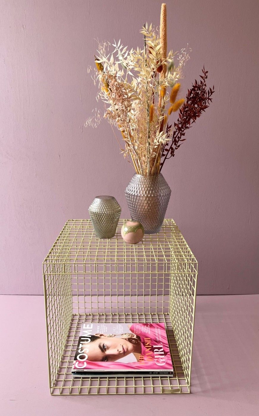 Kalager Design Draht Kubik, grüner Beige