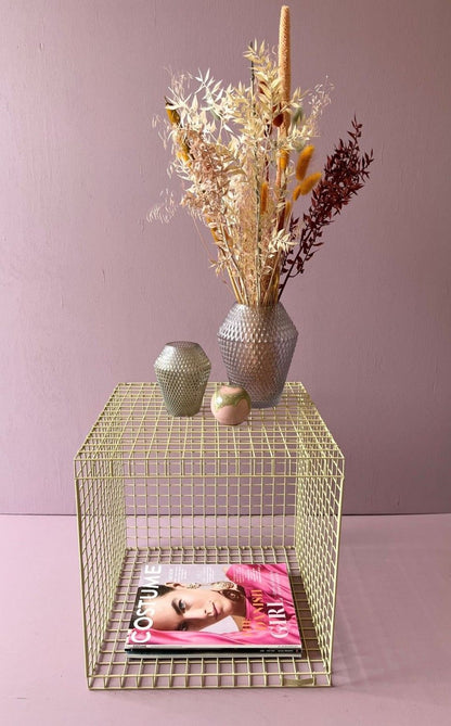 Kalager Design Draht Kubik, grüner Beige