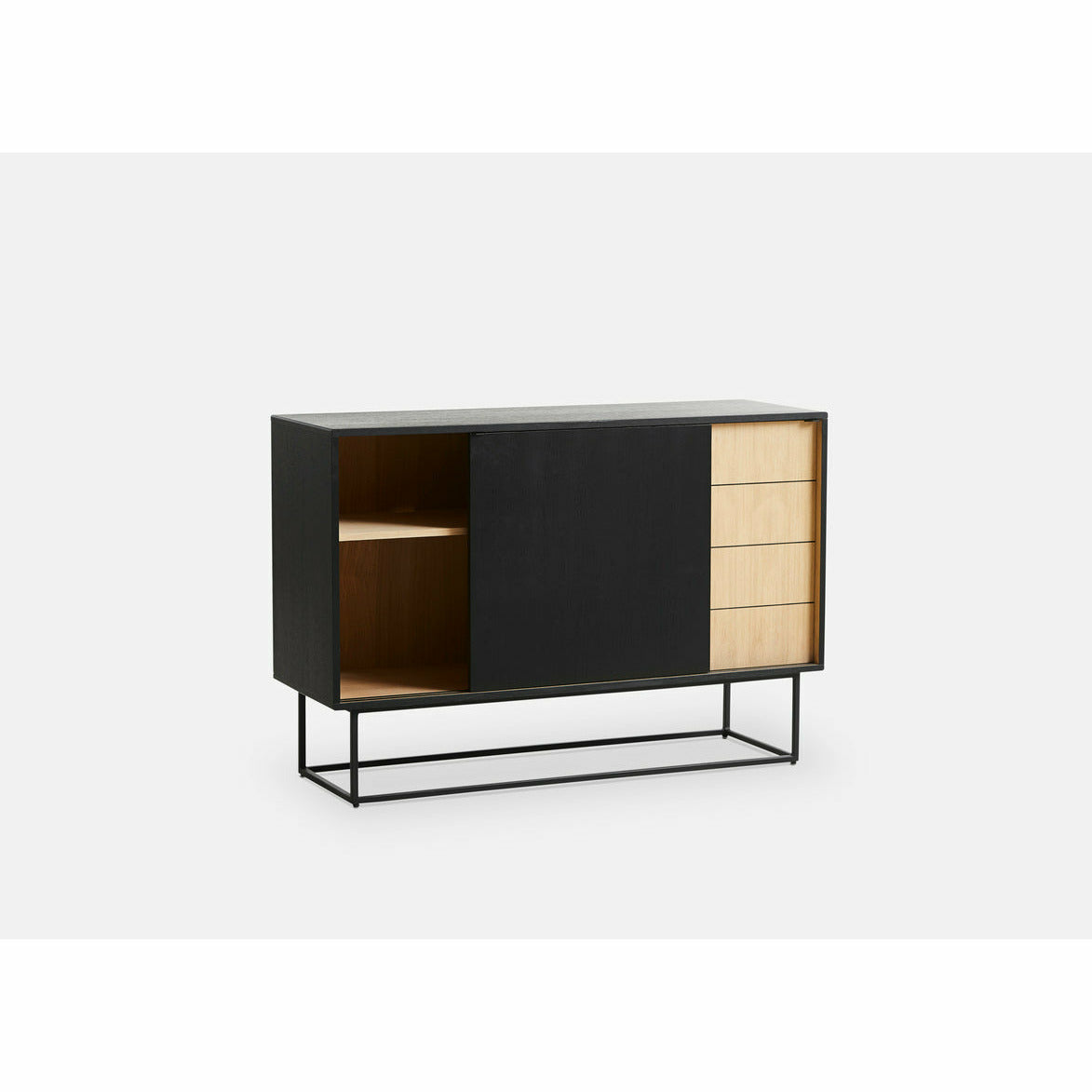 Woud - Virka Sideboard (hoch) - Eiche/Schwarz