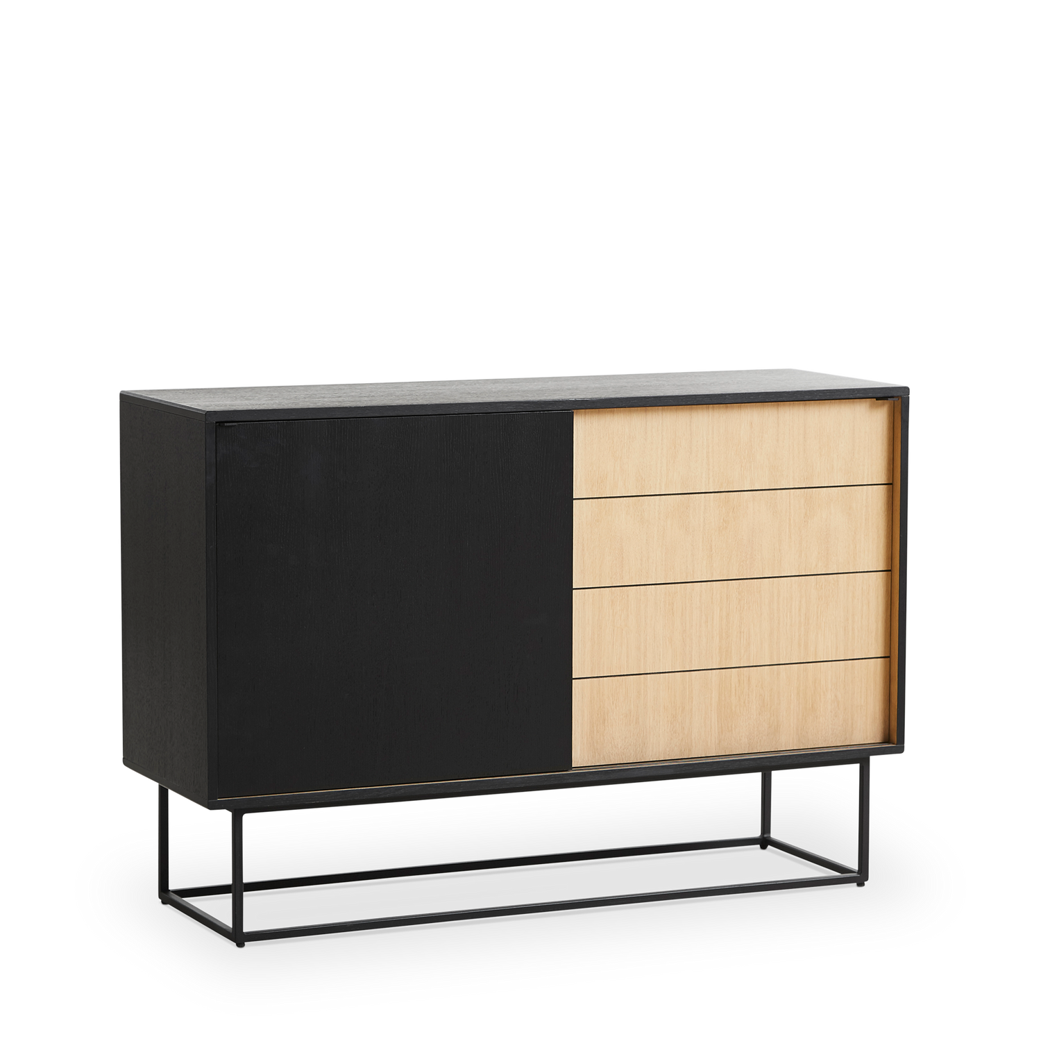 Woud - Virka Sideboard (hoch) - Eiche/Schwarz