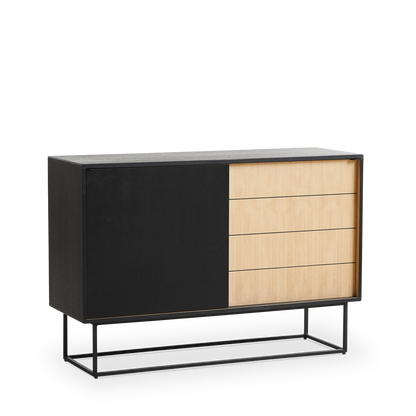 Woud - Virka Sideboard (hoch) - Eiche/Schwarz