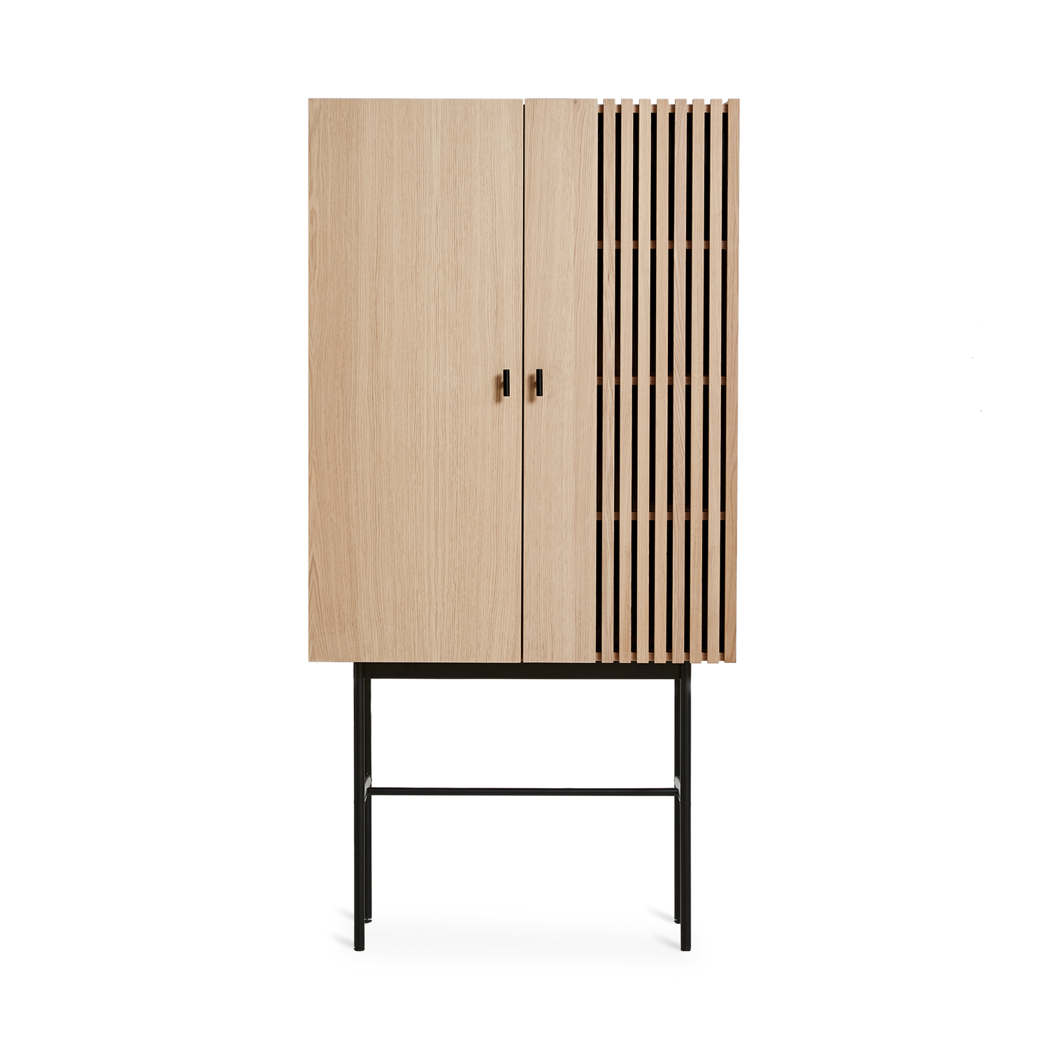 Woud - Array Highboard (80 cm) - weiße pigmentierte Eiche