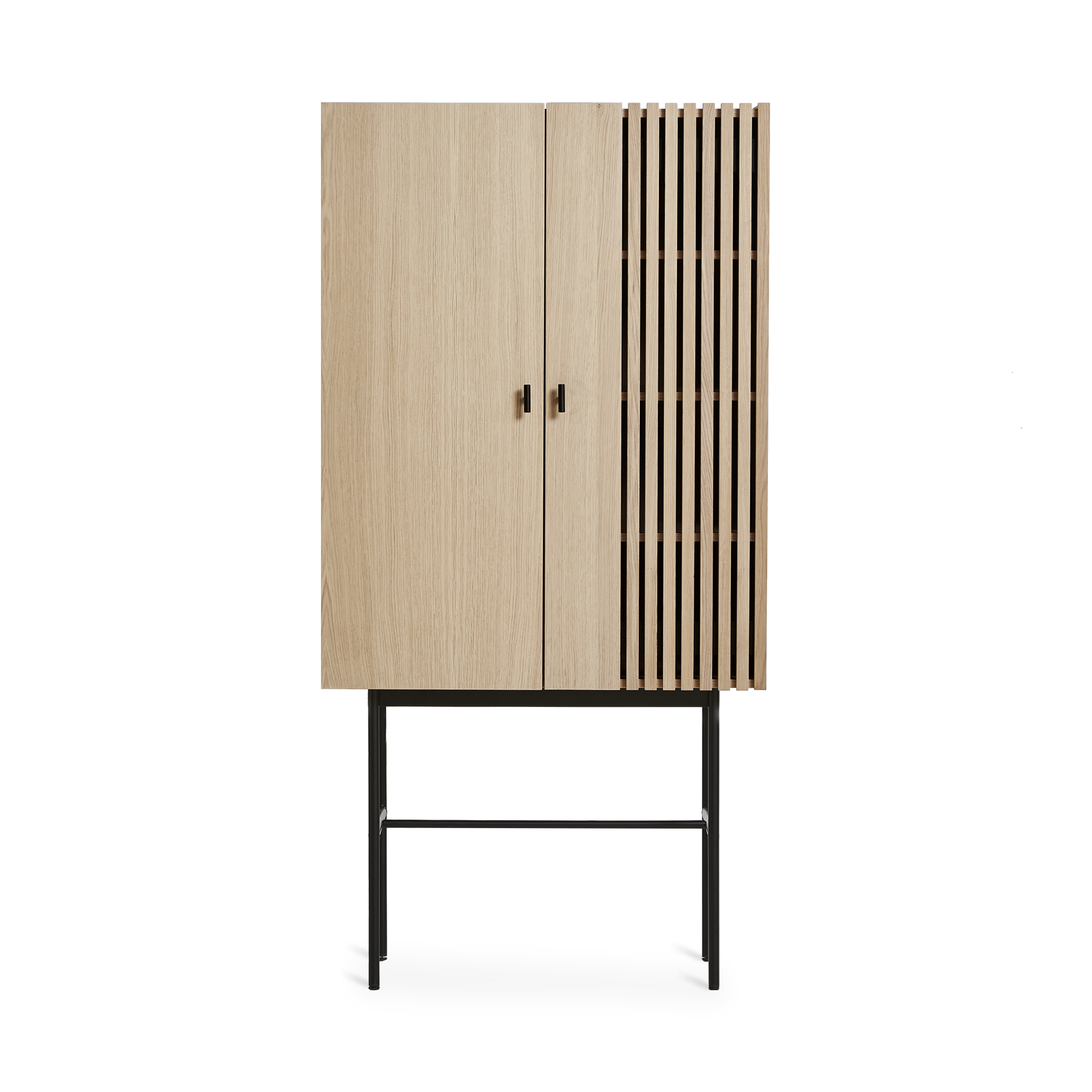 Woud - Array Highboard (80 cm) - weiße pigmentierte Eiche