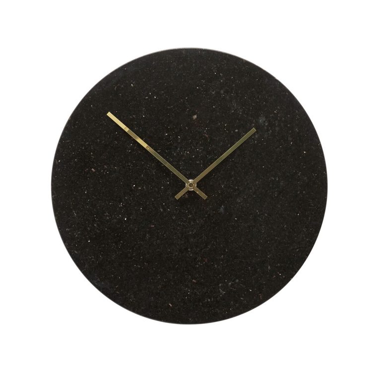 Hübsch Wanduhr - Schwarz / Gold Ø35x1cm