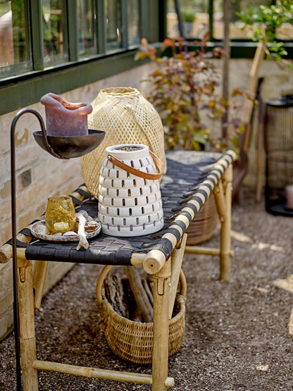 Bloomingville Teilillis Solar Cell Laternen, Natur, Steinzeug