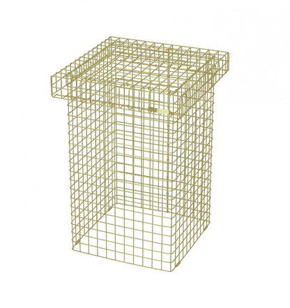 Kalager -Design -Drahthocker, grüner Beige