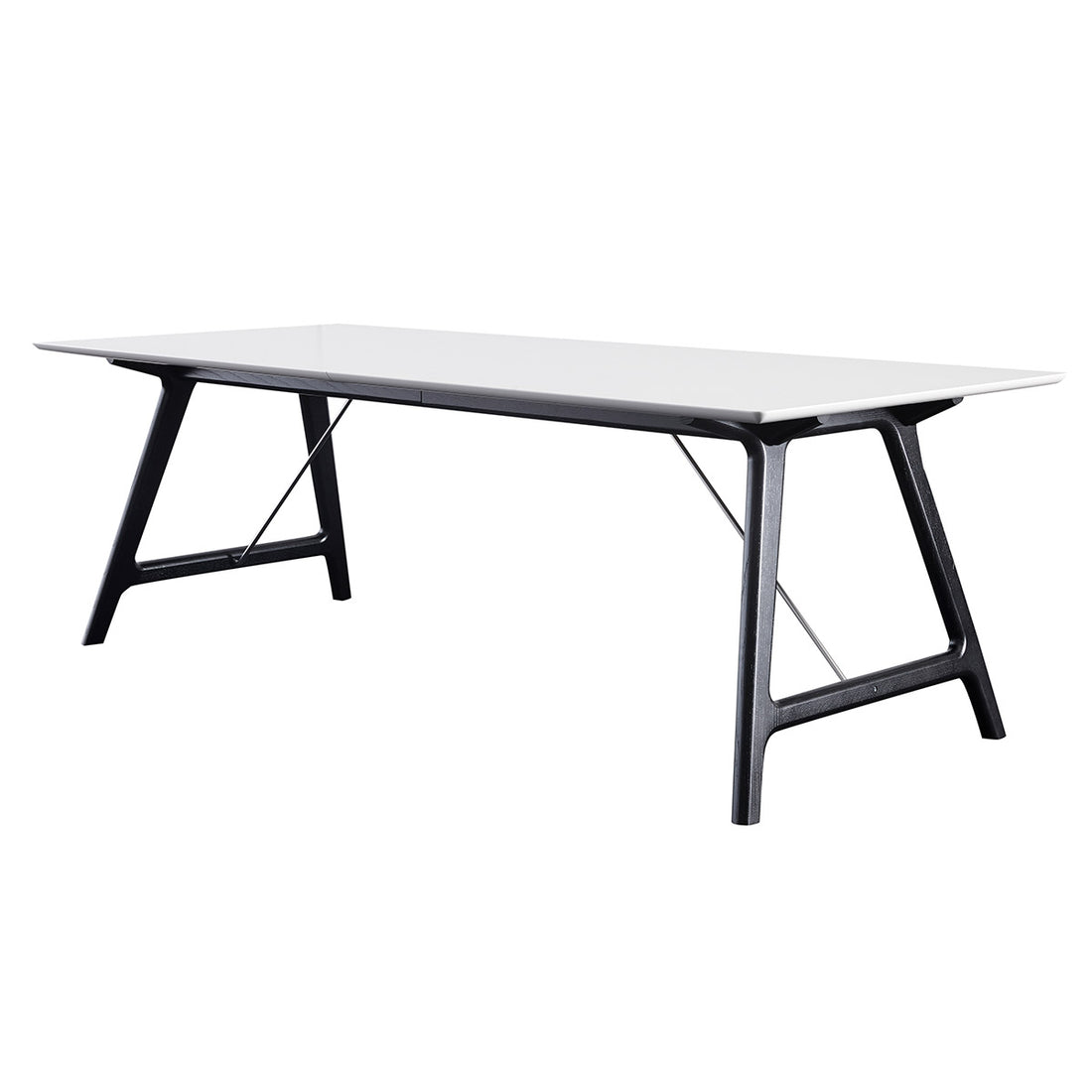 Andersen Furniture T7 udtræksbord i hvid laminat - understel i sort - 95x170xH72,5 cm - DesignGaragen.dk.