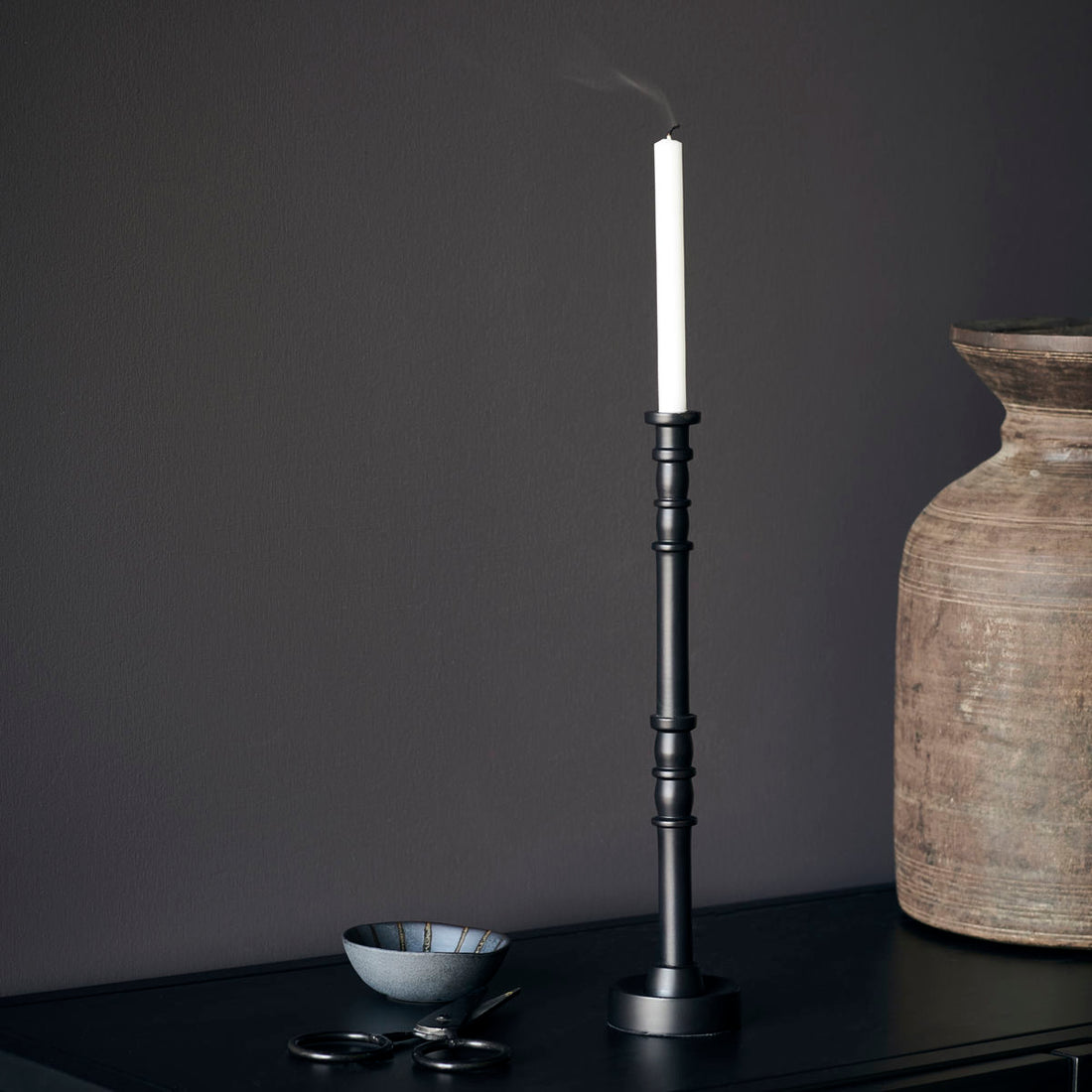 Hausarzt Candlestick, Jersey, Brun-H: 28 cm, Dia: 6 cm