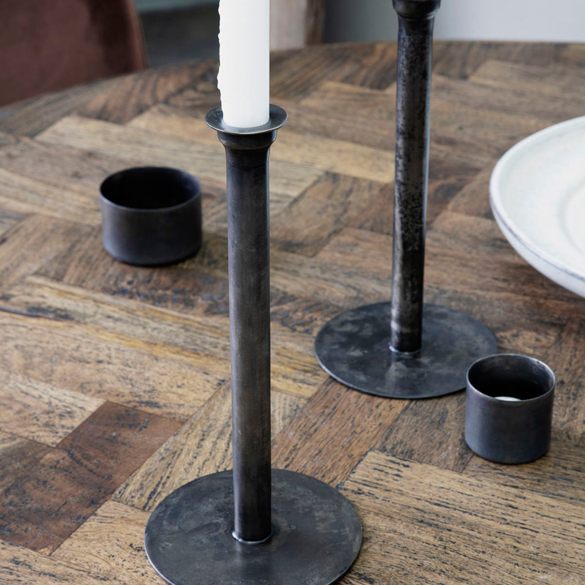 Hausarzt - Candlestick, Latuna, antikes Kupfer - H: 27 cm, Dia: 12,5 cm