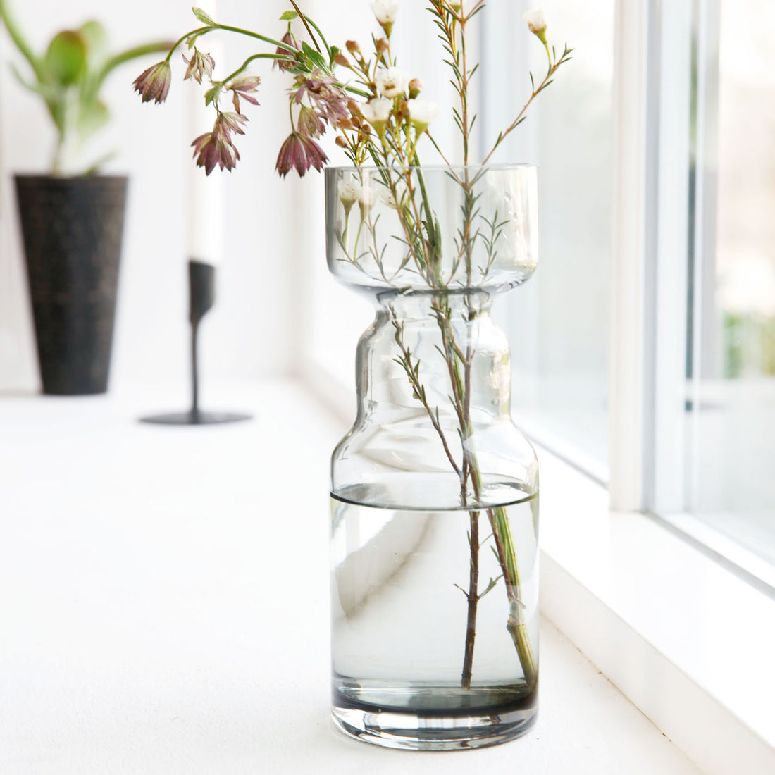 Hausarzt - Vase, Cinth, Grau - H: 20 cm, Dia: 7 cm