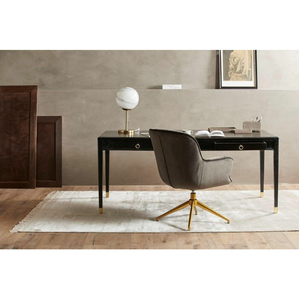 EMS -Schreibtisch in Mango Tree - 179x90 - Schwarz/Gold Finish