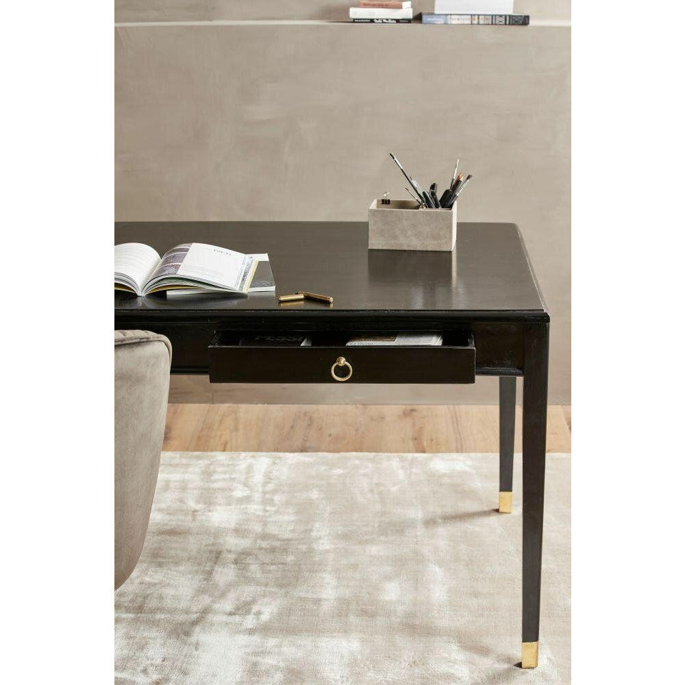 EMS -Schreibtisch in Mango Tree - 179x90 - Schwarz/Gold Finish