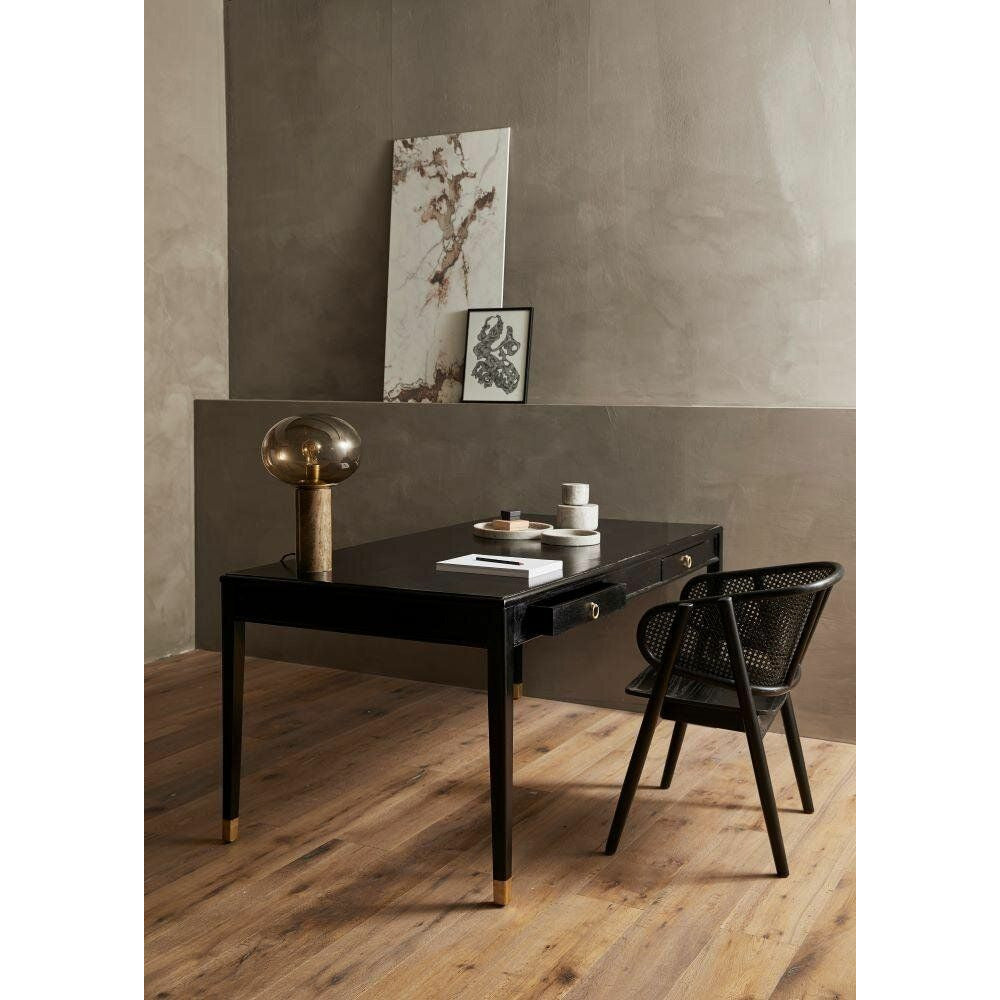 EMS -Schreibtisch in Mango Tree - 179x90 - Schwarz/Gold Finish