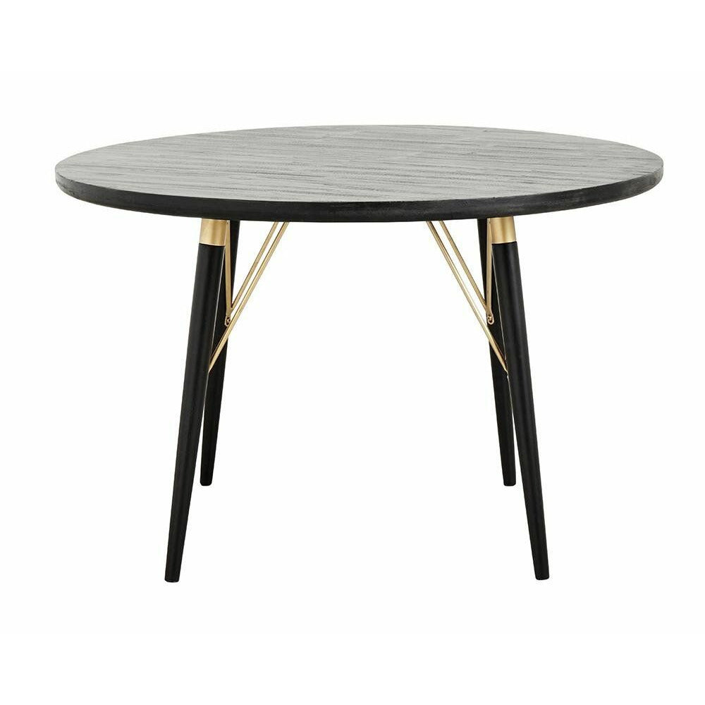 Luvua runder Esstisch in Holz - Ø120 - Schwarz/Matte Gold Finish