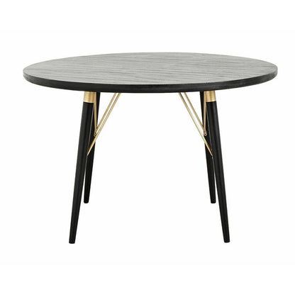 Luvua runder Esstisch in Holz - Ø120 - Schwarz/Matte Gold Finish