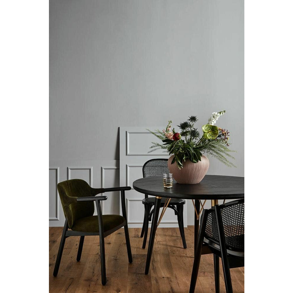 Luvua runder Esstisch in Holz - Ø120 - Schwarz/Matte Gold Finish