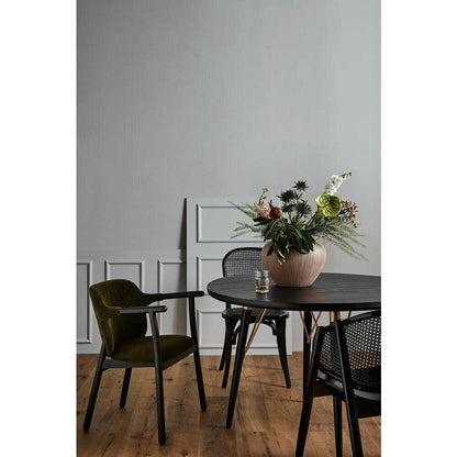 Luvua runder Esstisch in Holz - Ø120 - Schwarz/Matte Gold Finish