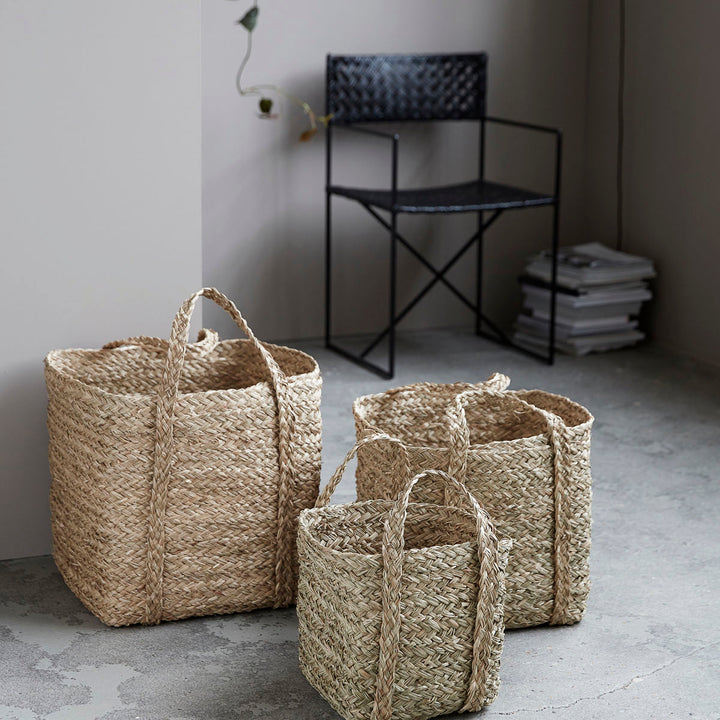 House Doctor - Kurve, Sikar, Natural - L:, L: 40 cm, W: 40 cm, H: 38 cm, M:, L: 35 cm, W: 35 cm, H: 32 cm, S:, L: L: 30 cm, W: 30 cm, H: 26 cm