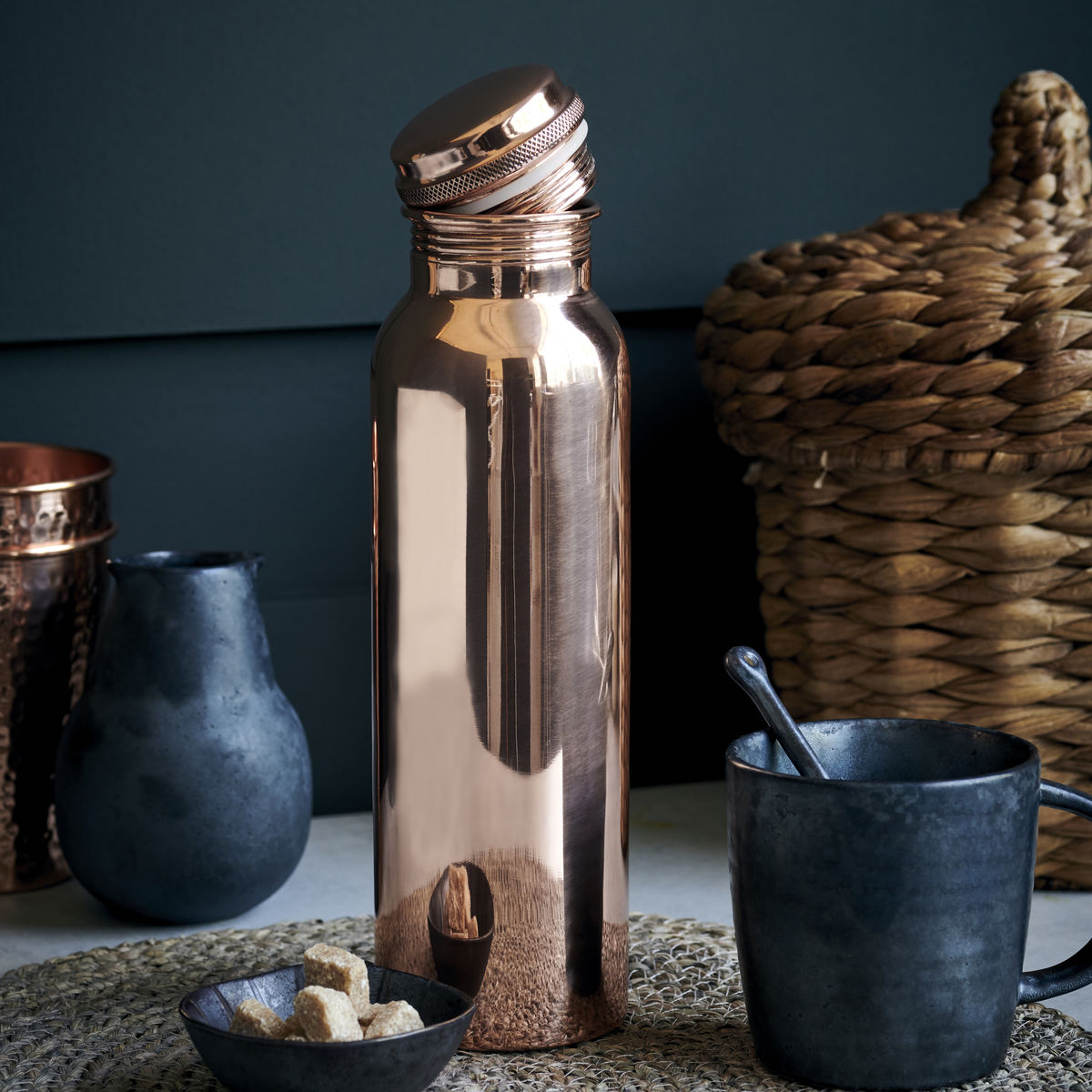 House Doctor-Flasche, Al, Kupfer-H: 28 cm, Durchmesser: 7,5 cm