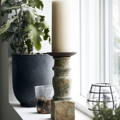 House Doctor - Kerzenständer, Gima, Grün - L: 10 cm, B: 10 cm, H: 23 cm