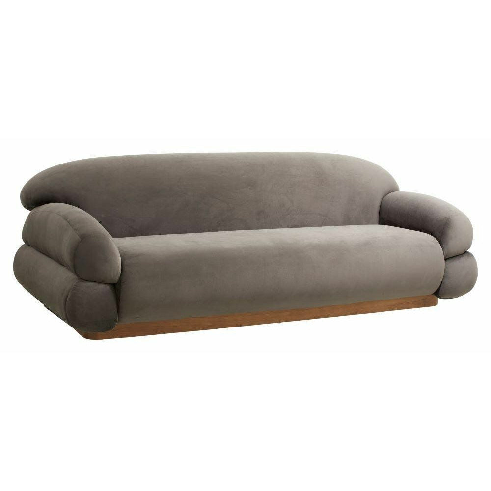 Nordal SOF Sofa mit Veloursbezug - L214 cm - warmes Grau