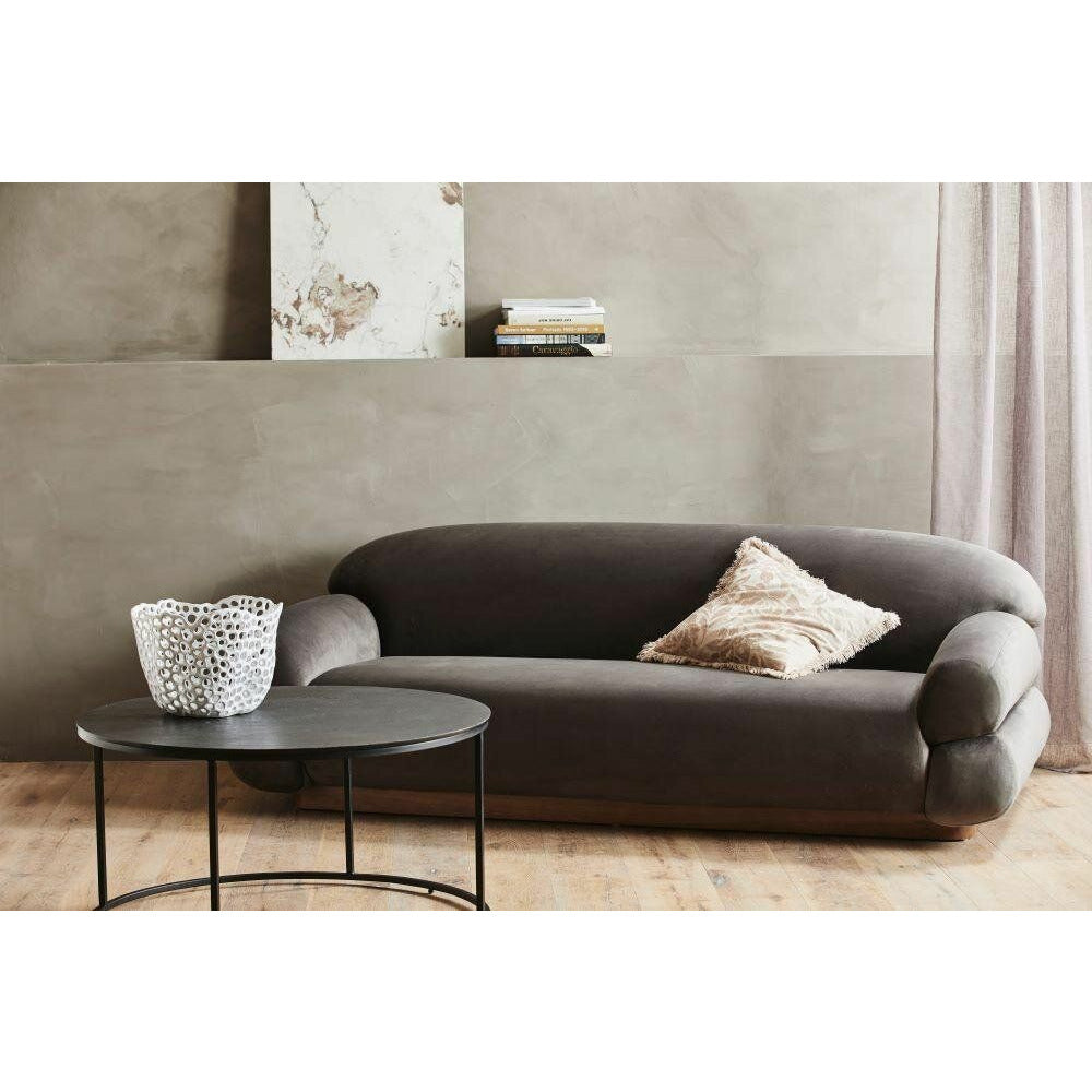 Nordal SOF Sofa mit Veloursbezug - L214 cm - warmes Grau