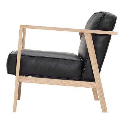 Andersen Möbel - LC1 Lounge Stuhl - Schwarzes Leder/Rahmen in Eiche
