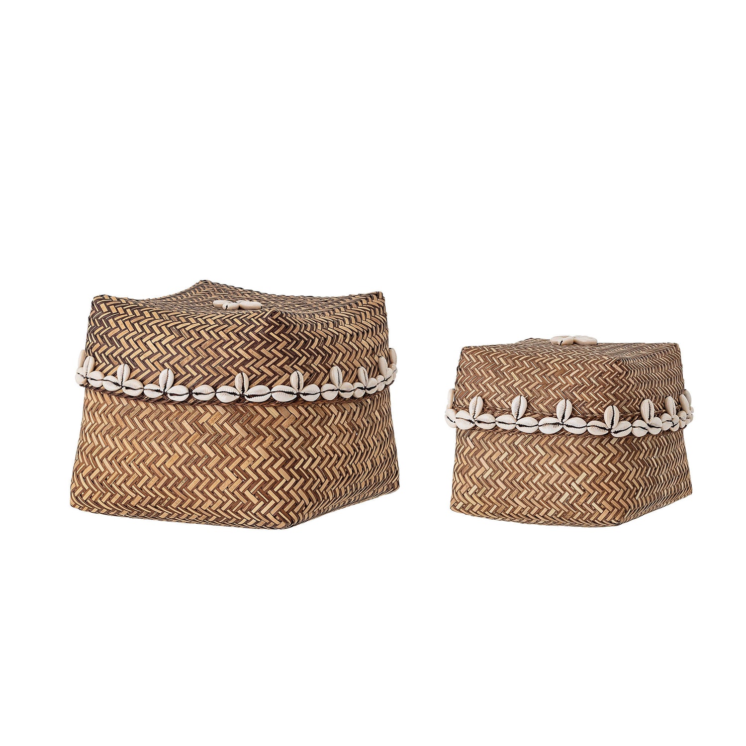 Bloomingville Seval Korb mit Deckel, Natur, Bambus