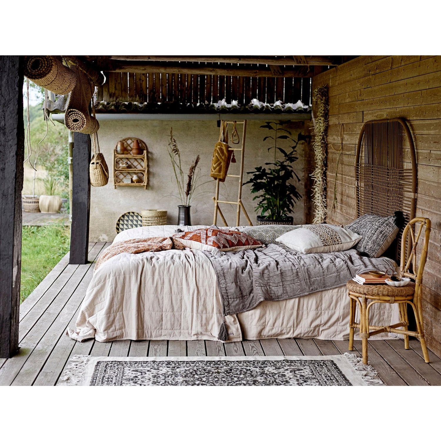 Bloomingville Seval Korb mit Deckel, Natur, Bambus