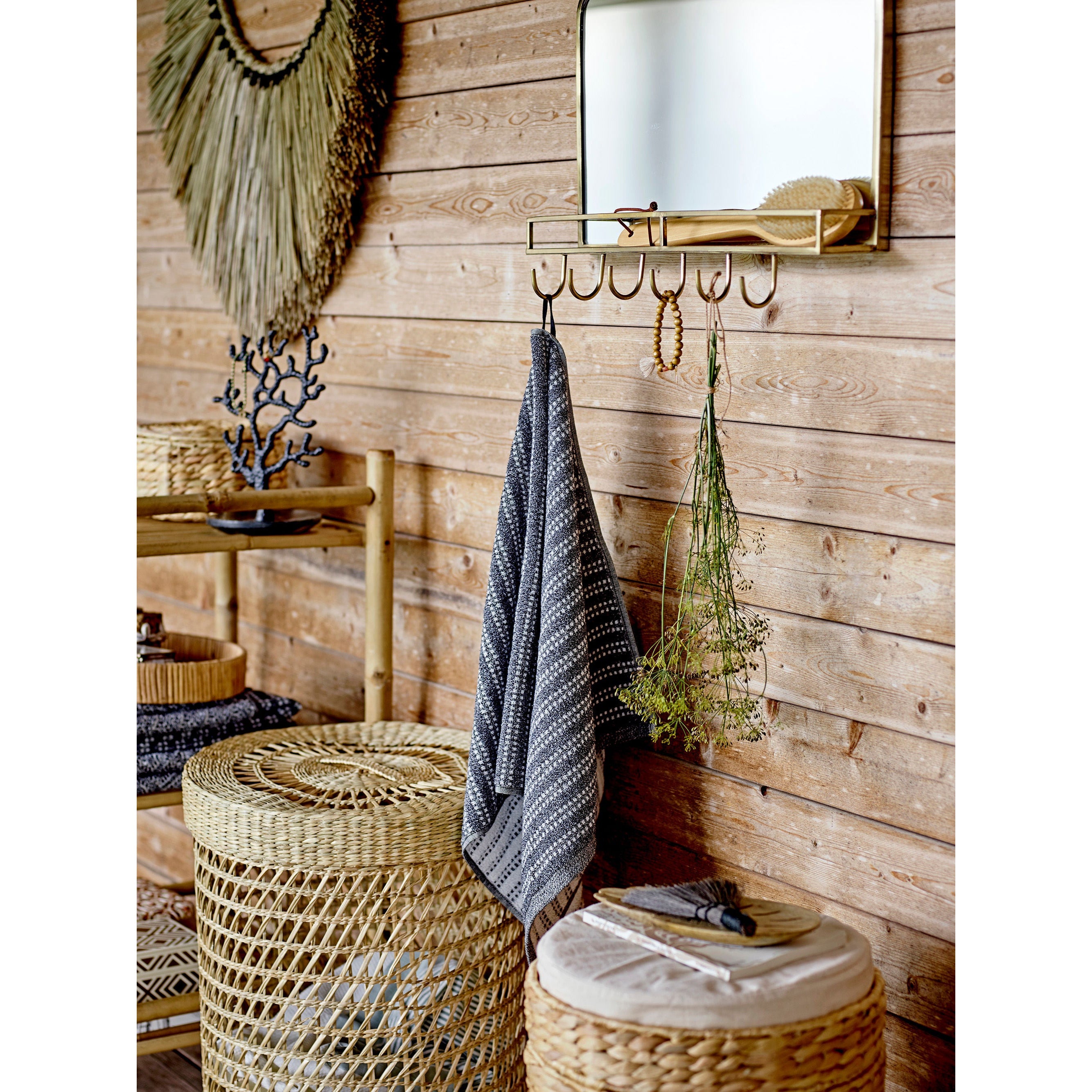 Bloomingville Shona Korb mit Deckel, Natur, Vandhyakinth