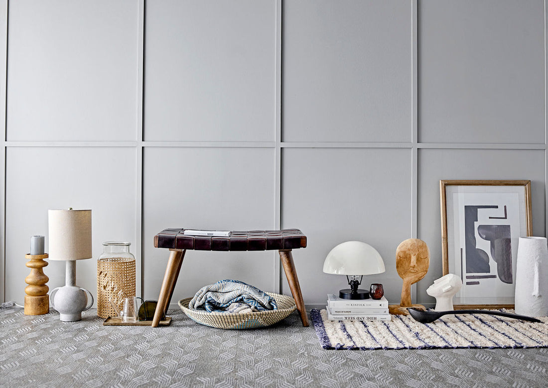 Bloomingville Sanga Bakke m/Fyrfadsstage, Blå, Glas - Bloomingville - DesignGaragen.dk