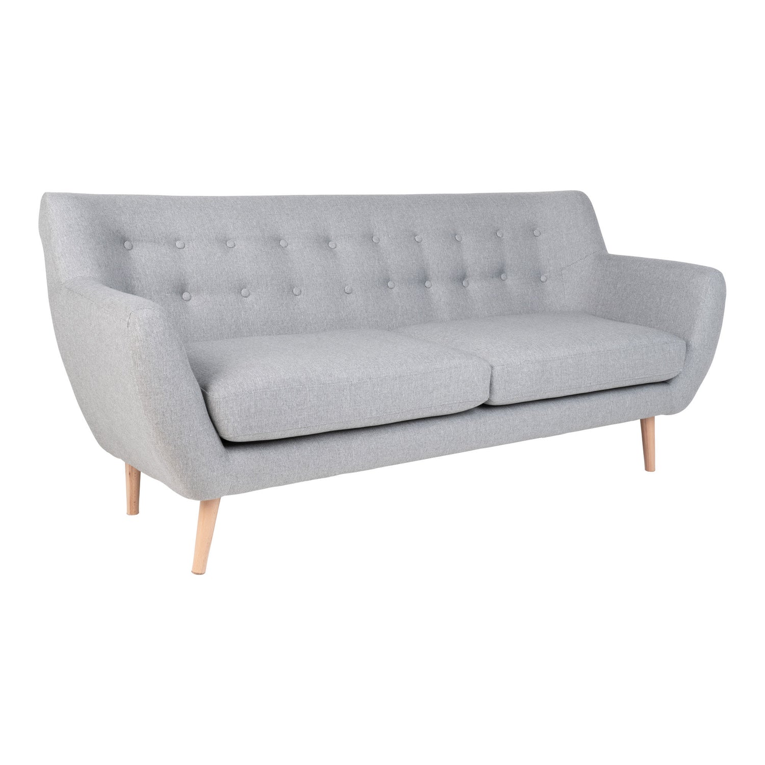 Monte 3 -Person -Sofa - 3 Personen -Sofa, hellgrau mit Naturpap, HN1001