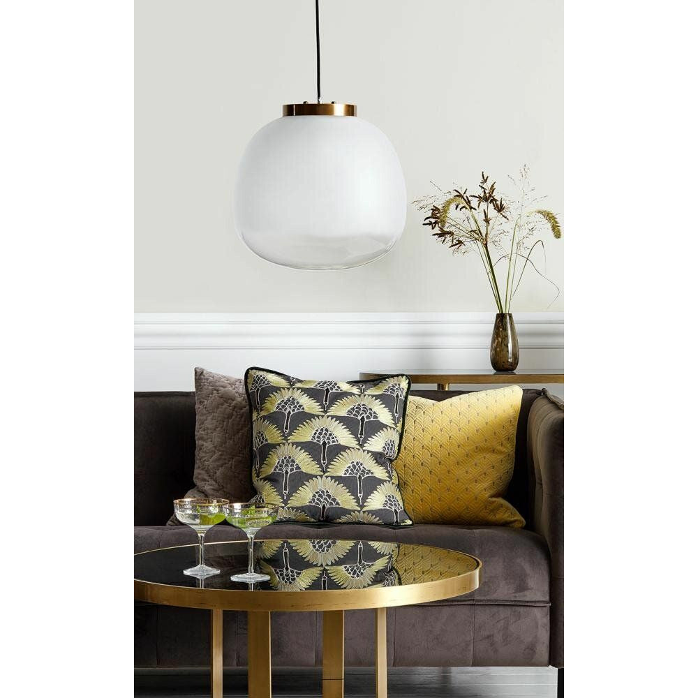 FROST-Pendelleuchte aus satiniertem und klarem Glas – ø40 cm – weiß/goldenes Finish