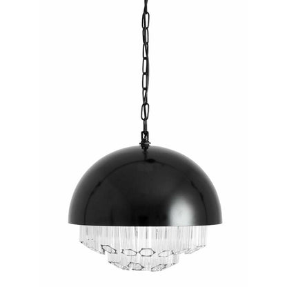 Nordal Pendel i jern og klar glas - ø40 cm - sort - Nordal - DesignGaragen.dk