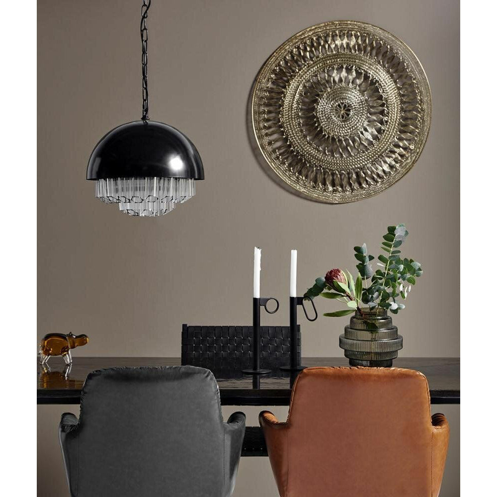 Nordal Pendel i jern og klar glas - ø40 cm - sort - Nordal - DesignGaragen.dk