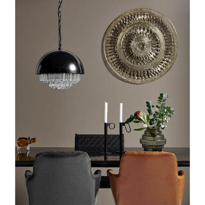 Nordal Pendel i jern og klar glas - ø40 cm - sort - Nordal - DesignGaragen.dk