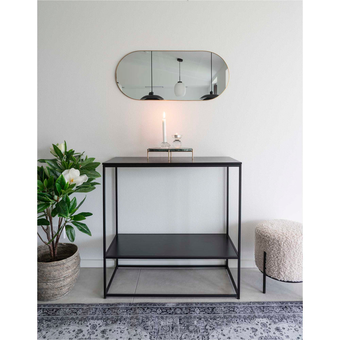Jersey Mirror Oval - Ovaler Spiegel in Stahl, Messing -Look, 35 x 80 cm - 1 - PCs