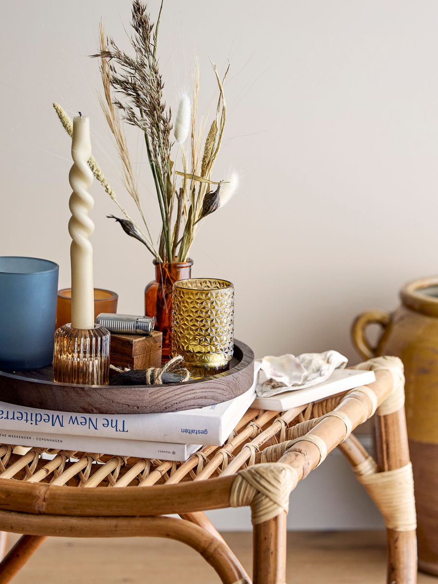 Bloomingville Sanga Bakke m/Fyrfadsstage, Brun, Glas - Bloomingville - DesignGaragen.dk