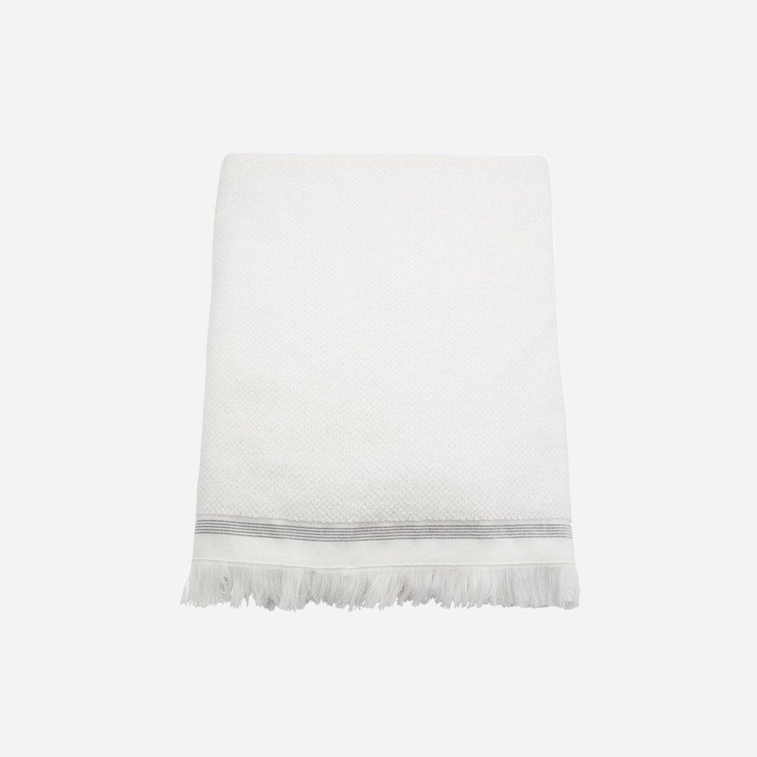 Meraki-Handtuch, 100x180 cm, weiß mit grauen Streifen-L: 100 cm, W: 180 cm