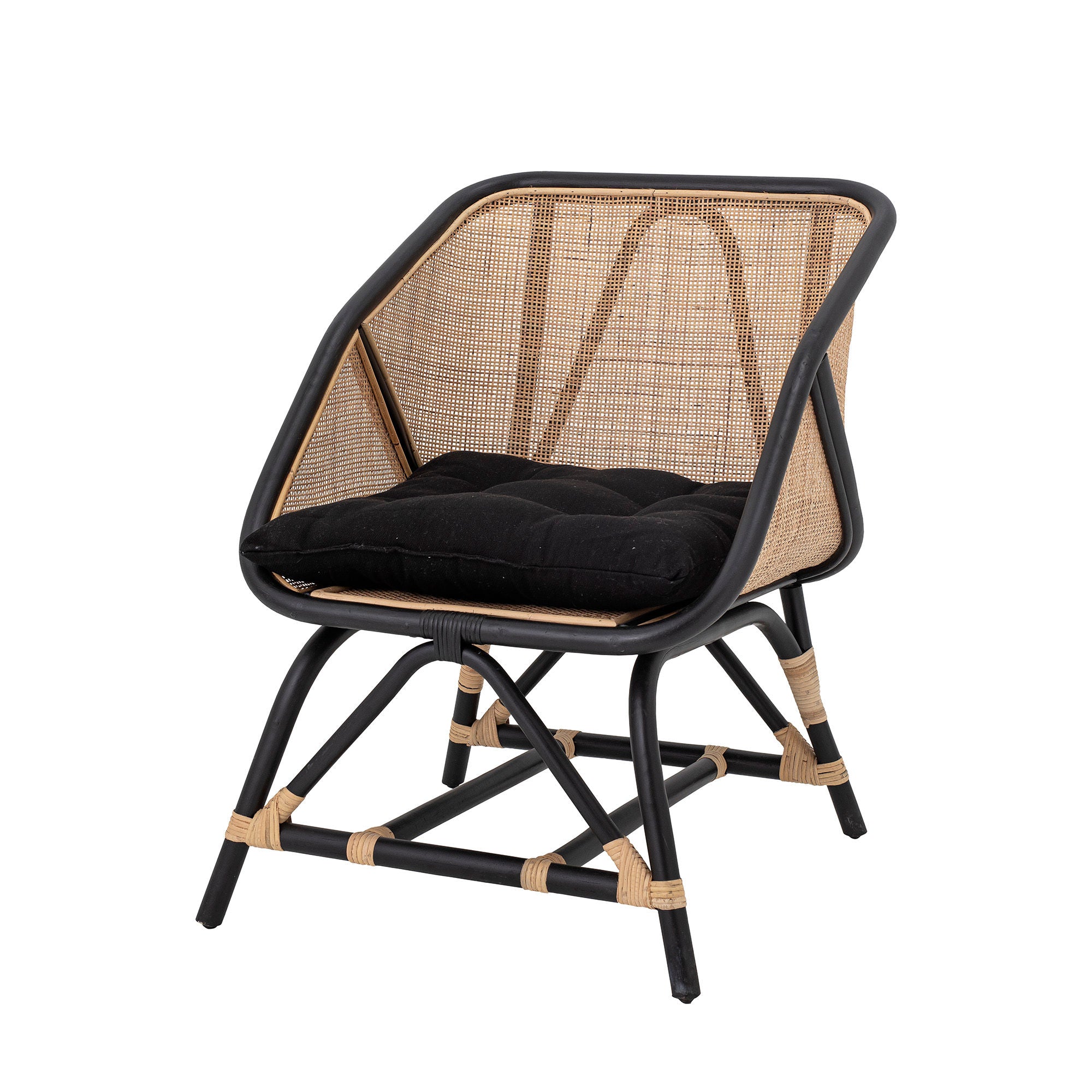 Bloomingville Bloomingville Loue Lounge Stol, Sort, Rattan - DesignGaragen.dk.