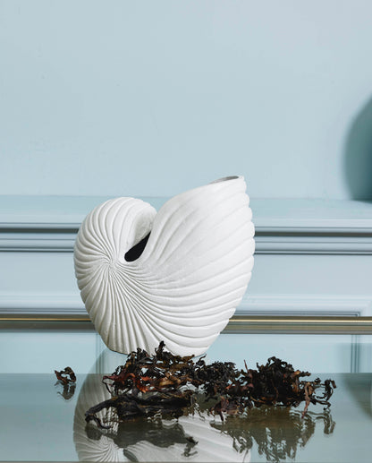 Rakitu Blumenvase - Kegel - H25 cm - Weiß