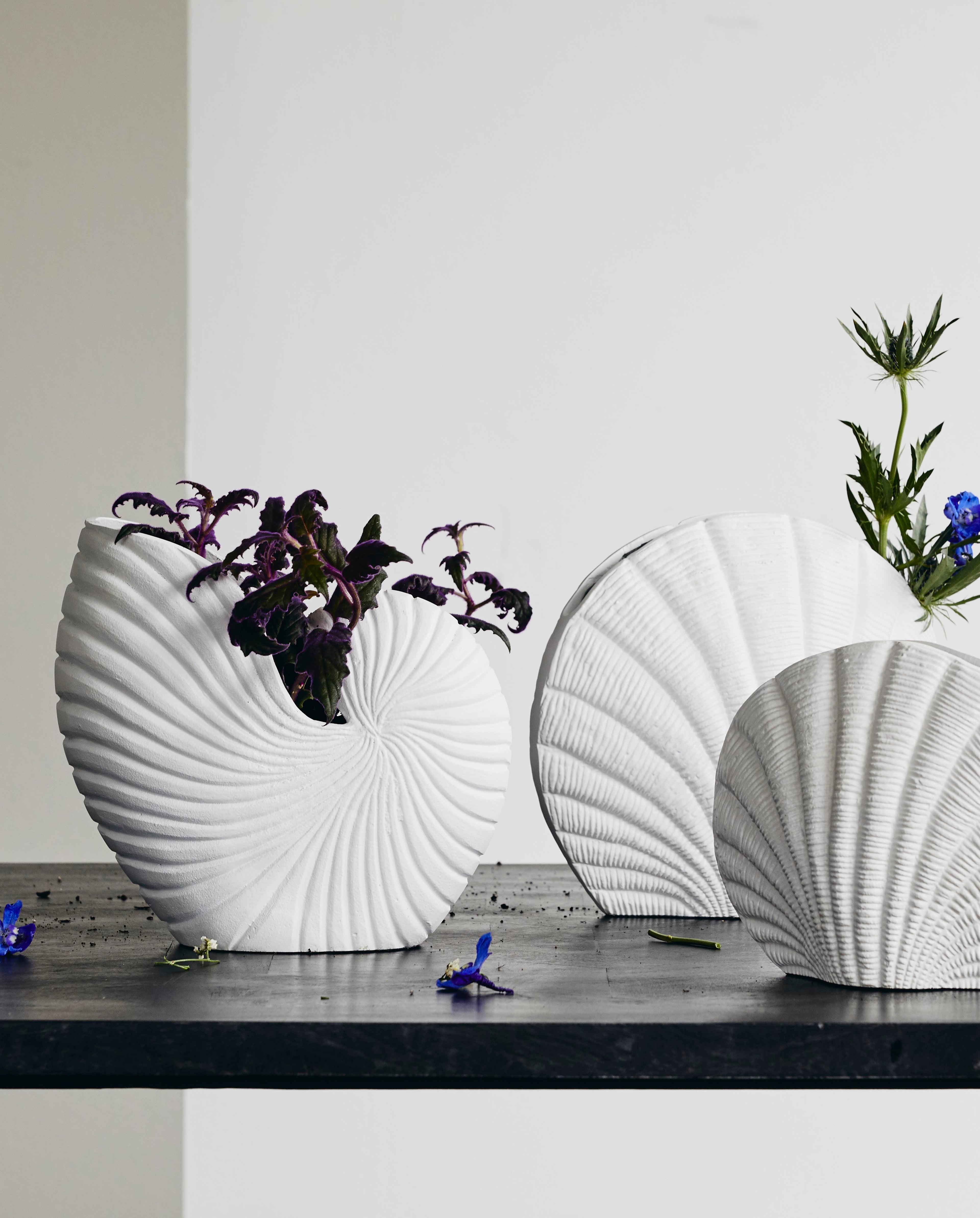 Rakitu Blumenvase - Kegel - H25 cm - Weiß