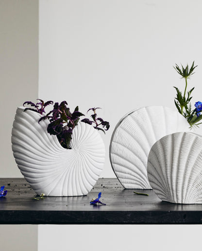 Rakitu Blumenvase - Kegel - H25 cm - Weiß